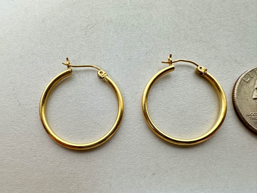 14K Gold Hoop Earrings 1.3g [Photo 2]