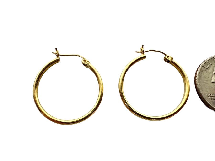 14K Gold Hoop Earrings 1.3g