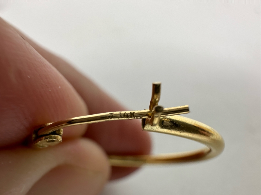 14K Gold Hoop Earrings 1.3g [Photo 7]