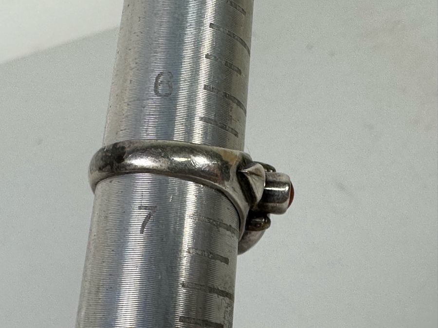 Vintage Sterling Silver Turquoise Coral Ring Size 6.5 5.7g [Photo 8]