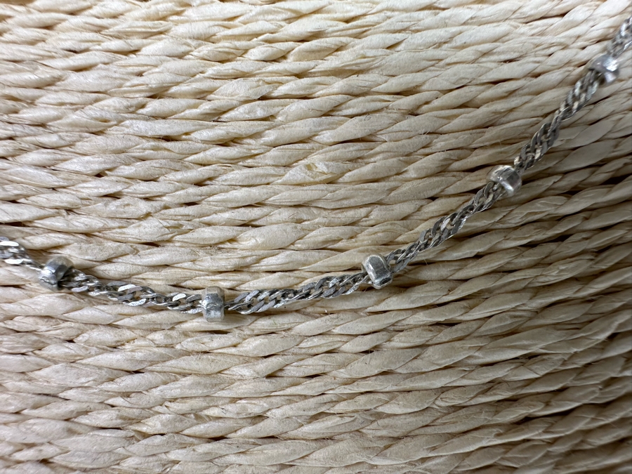 18' Sterling Silver Necklace, 16' Sterling Silver Necklace And 7.5' Sterling Silver Bracelet 8.5g [Photo 13]