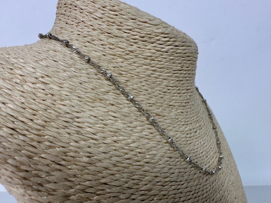 18' Sterling Silver Necklace, 16' Sterling Silver Necklace And 7.5' Sterling Silver Bracelet 8.5g [Photo 14]