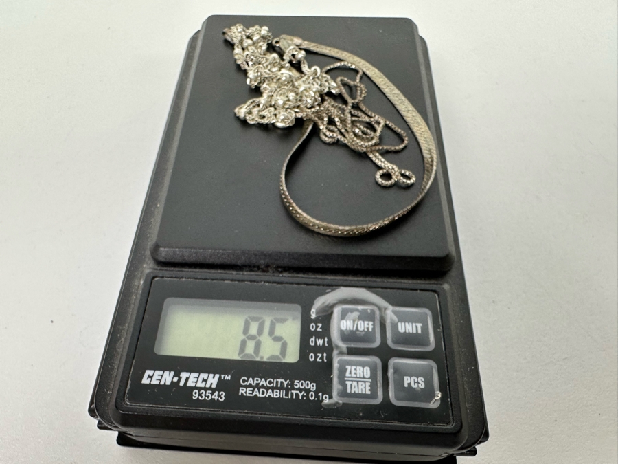 18' Sterling Silver Necklace, 16' Sterling Silver Necklace And 7.5' Sterling Silver Bracelet 8.5g [Photo 19]