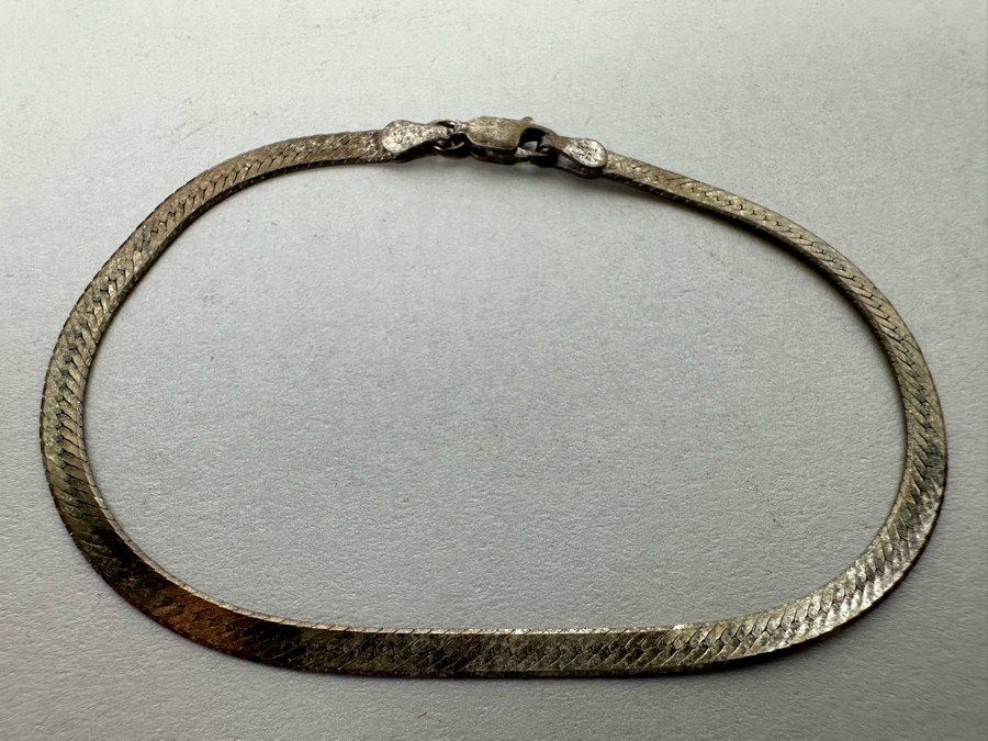 18' Sterling Silver Necklace, 16' Sterling Silver Necklace And 7.5' Sterling Silver Bracelet 8.5g [Photo 5]