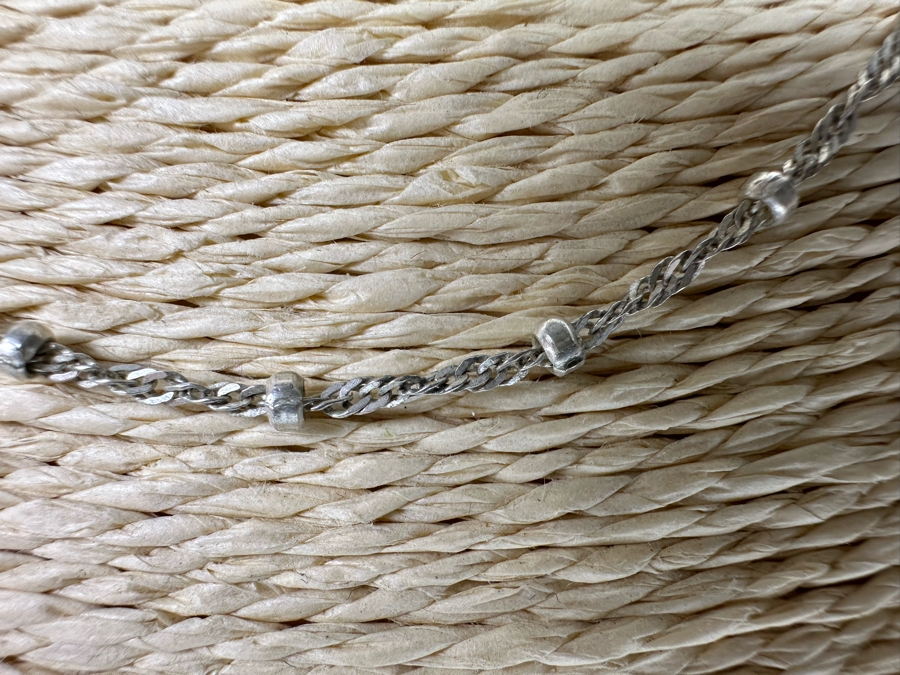 18' Sterling Silver Necklace, 16' Sterling Silver Necklace And 7.5' Sterling Silver Bracelet 8.5g [Photo 12]