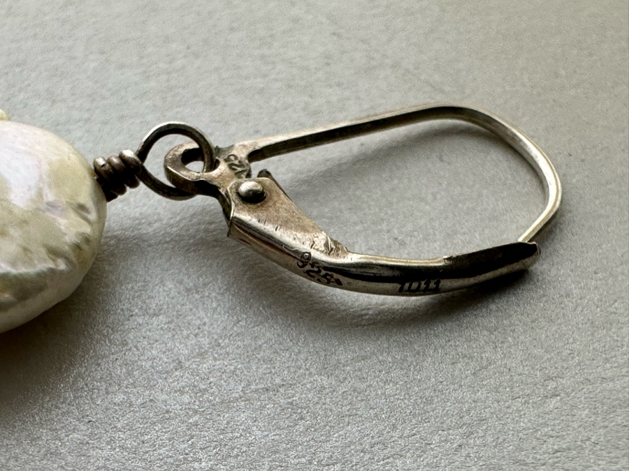 Sterling Silver Pearl 16' Necklace With Matching Earrings 9.3g [Photo 13]