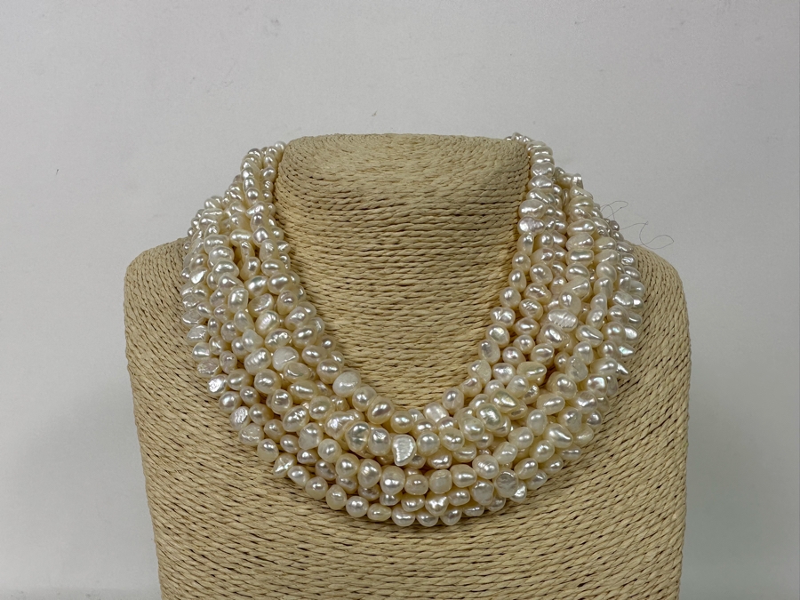 Mulit-Strand Pearl Necklace 18L [Photo 3]