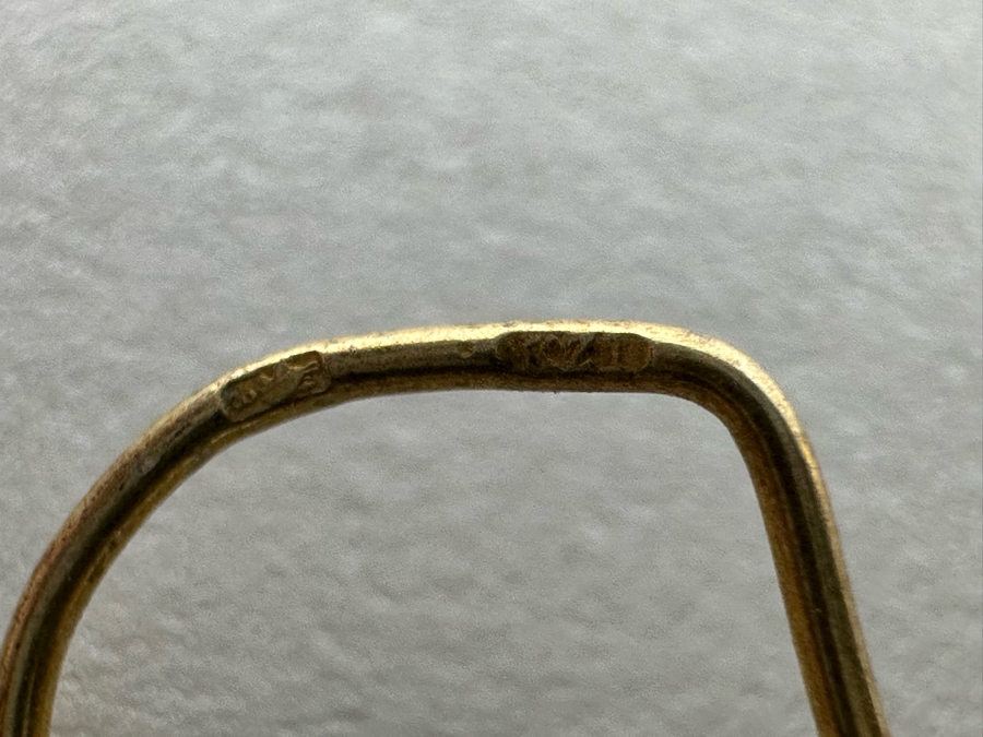 14K Gold Earrings With Red Stones 1.8g [Photo 10]