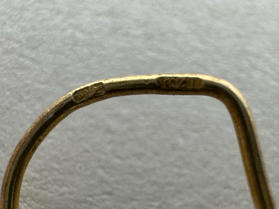 14K Gold Earrings With Red Stones 1.8g [Photo 9]