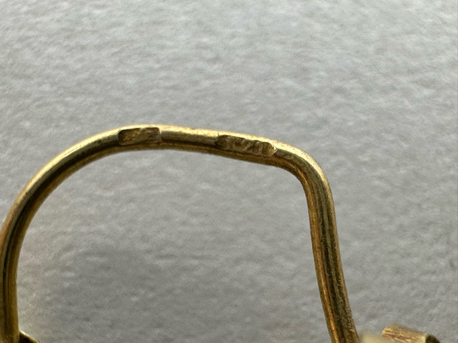 14K Gold Earrings With Red Stones 1.8g [Photo 11]