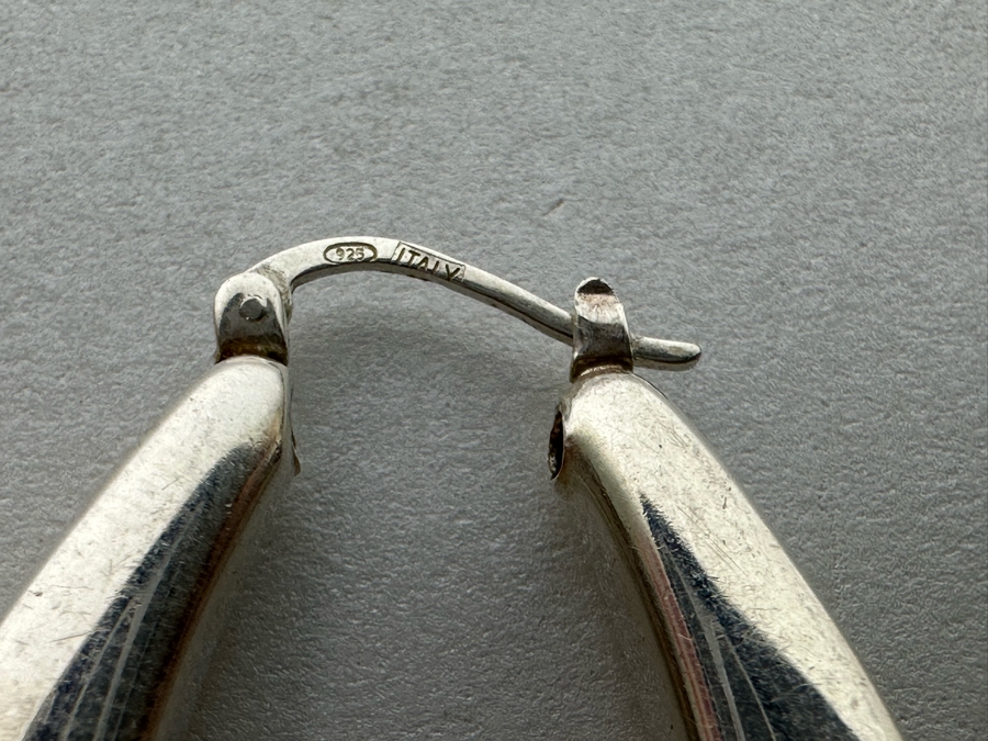 Sterling Silver Modernist Earrings From Italy 9.8g [Photo 6]