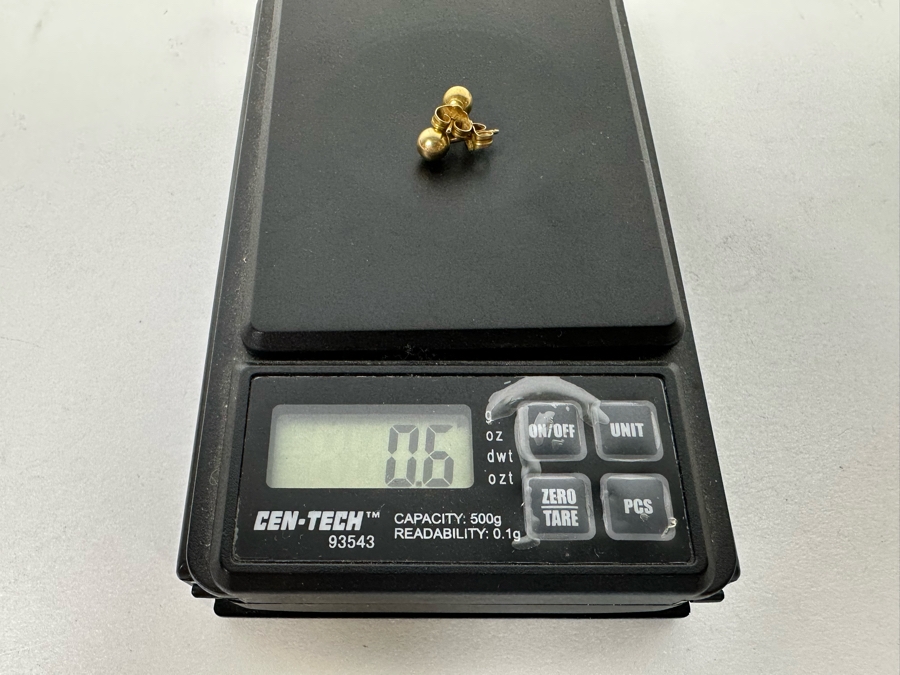 14K Gold Ball Stud Earrings 0.6g [Photo 5]