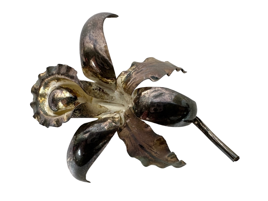 Vintage Sterling Silver Flower Brooch Pin 5.5g