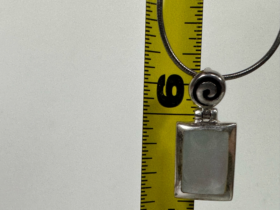 Sterling Silver Pendant With 18' Sterling Silver Necklace And Matching Earrings 14.8g [Photo 8]