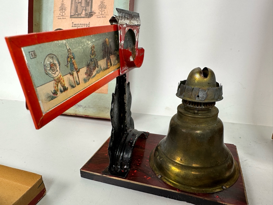 Vintage Magic Lantern With Original Box And Approximately 57 Glass Slides Made In Germany [Photo 11]