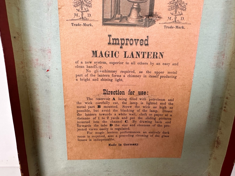 Vintage Magic Lantern With Original Box And Approximately 57 Glass Slides Made In Germany [Photo 14]