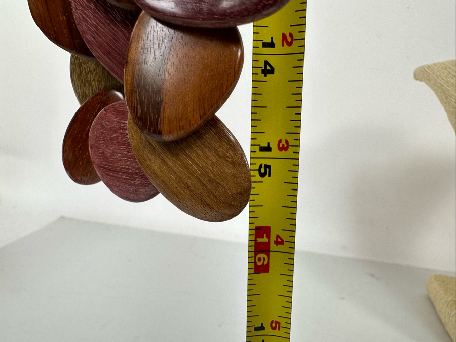 Madera Exotic Woods 30' Statement Necklace With Matching Earrings From Costa Rica [Photo 8]