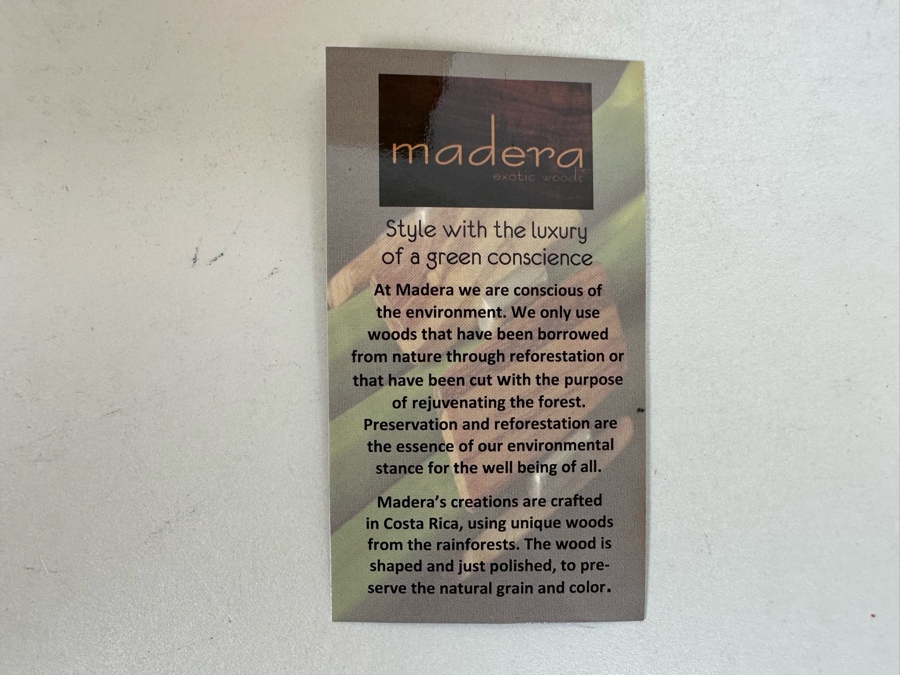 Madera Exotic Woods 30' Statement Necklace With Matching Earrings From Costa Rica [Photo 9]