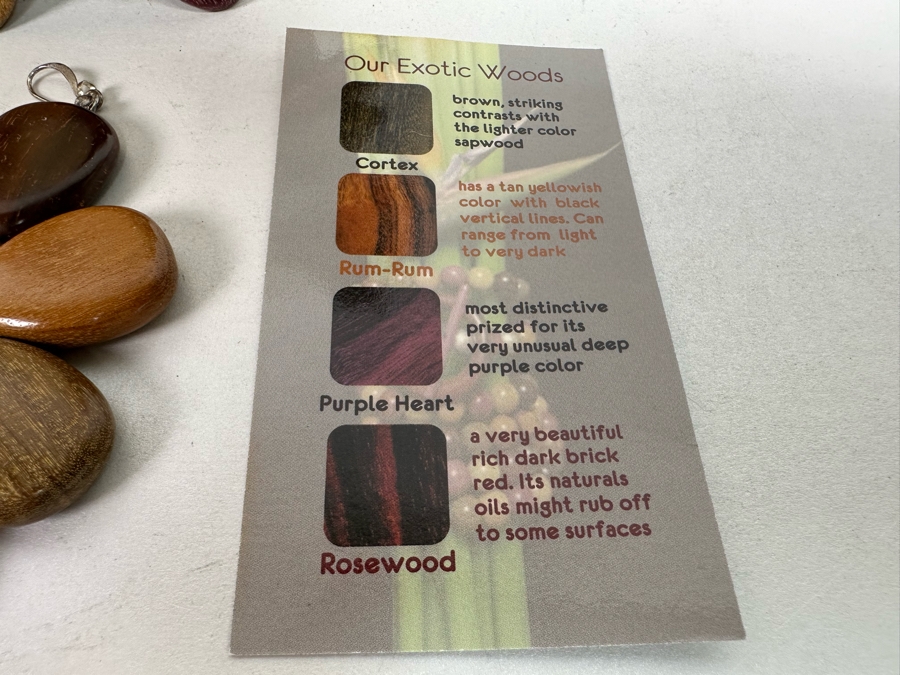 Madera Exotic Woods 30' Statement Necklace With Matching Earrings From Costa Rica [Photo 6]