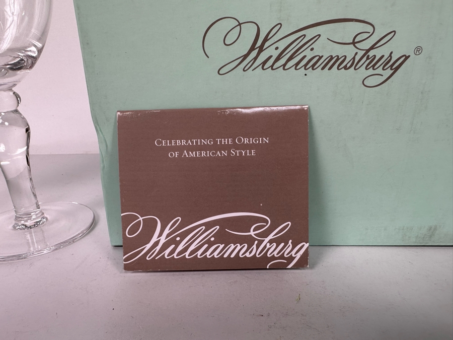 Eight New Williamsburg Gazebo Water Goblets 14oz And Eight New Williamsburg Gazebo Wine Glasses 10oz With Original Boxes [Photo 10]