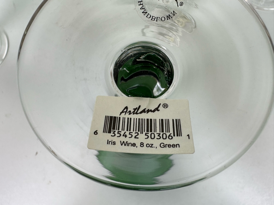 Set Of Eight New Handblown Stemware Iris Wine Glasses 8oz [Photo 8]