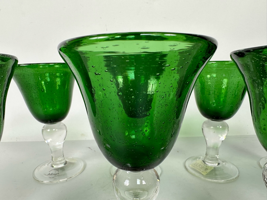 Set Of Eight New Handblown Stemware Iris Wine Glasses 8oz [Photo 5]