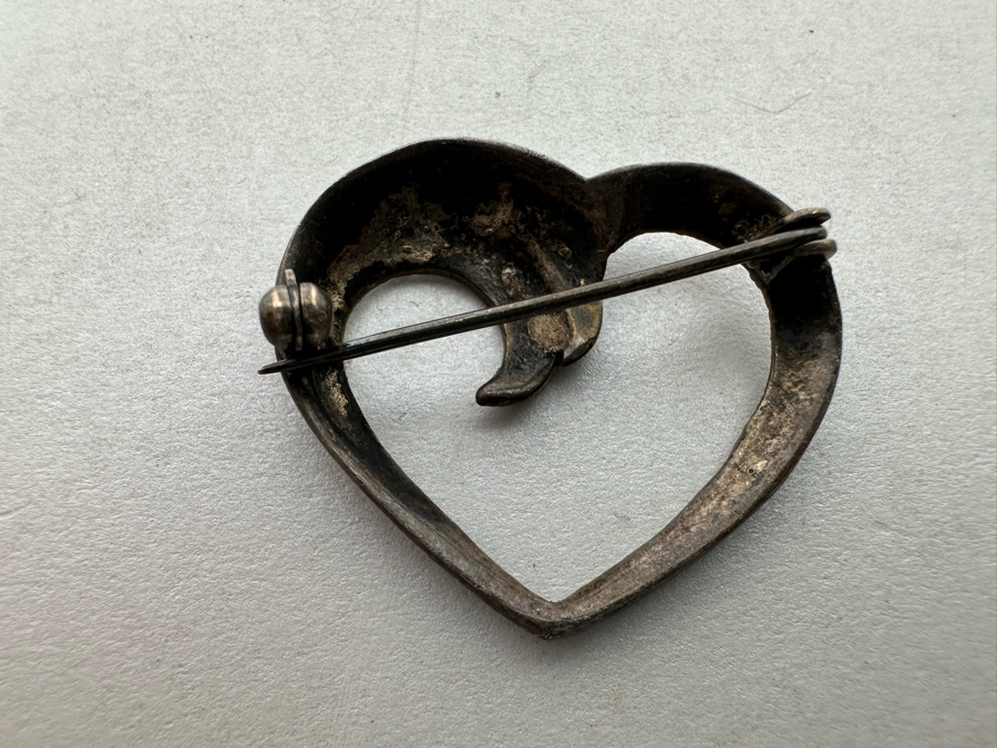 Pair Of Vintage Sterling Silver Marcasite Brooches Pins 15.7g [Photo 8]