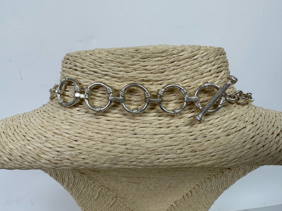 Sterling Silver Statement Necklace With Stones 20'L 104.4g [Photo 10]