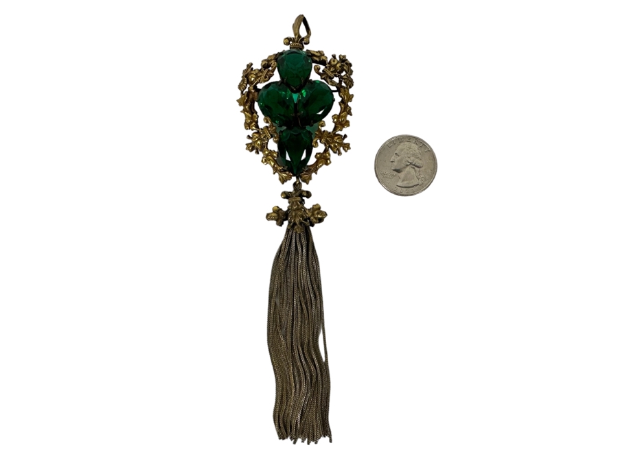 Vintage Joseff Of Hollywood Pendant / Brooch Pin Tassle 7L [Photo 3]