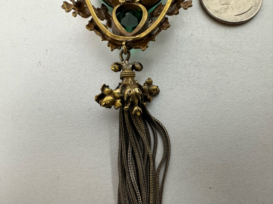 Vintage Joseff Of Hollywood Pendant / Brooch Pin Tassle 7L [Photo 14]