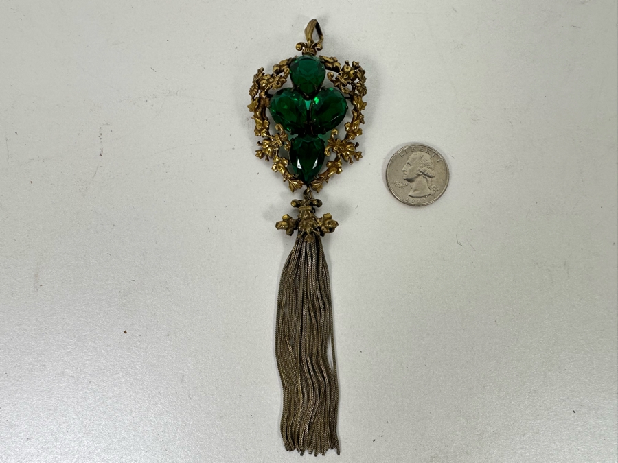 Vintage Joseff Of Hollywood Pendant / Brooch Pin Tassle 7L [Photo 4]