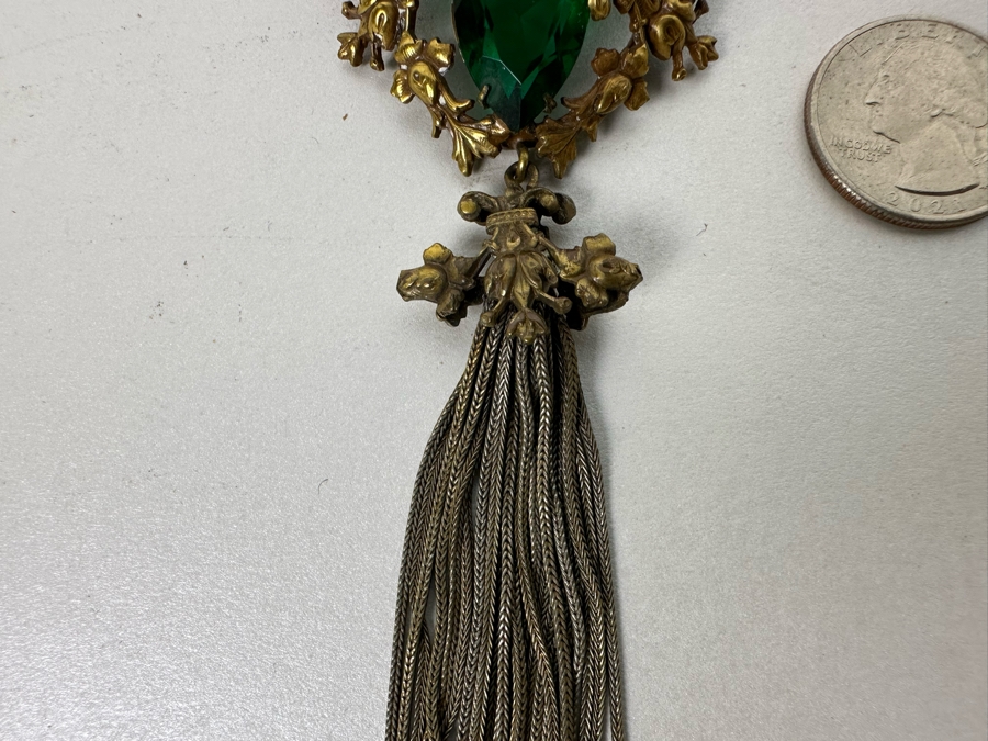 Vintage Joseff Of Hollywood Pendant / Brooch Pin Tassle 7L [Photo 9]
