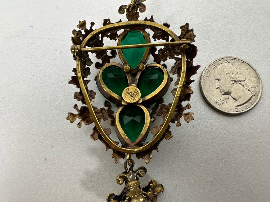 Vintage Joseff Of Hollywood Pendant / Brooch Pin Tassle 7L [Photo 13]