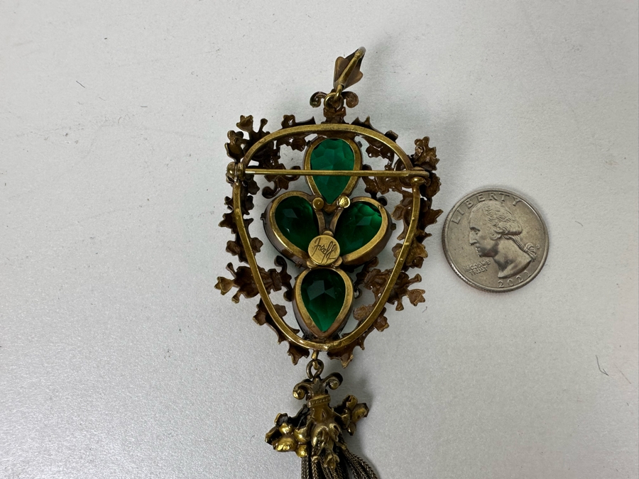 Vintage Joseff Of Hollywood Pendant / Brooch Pin Tassle 7L [Photo 10]