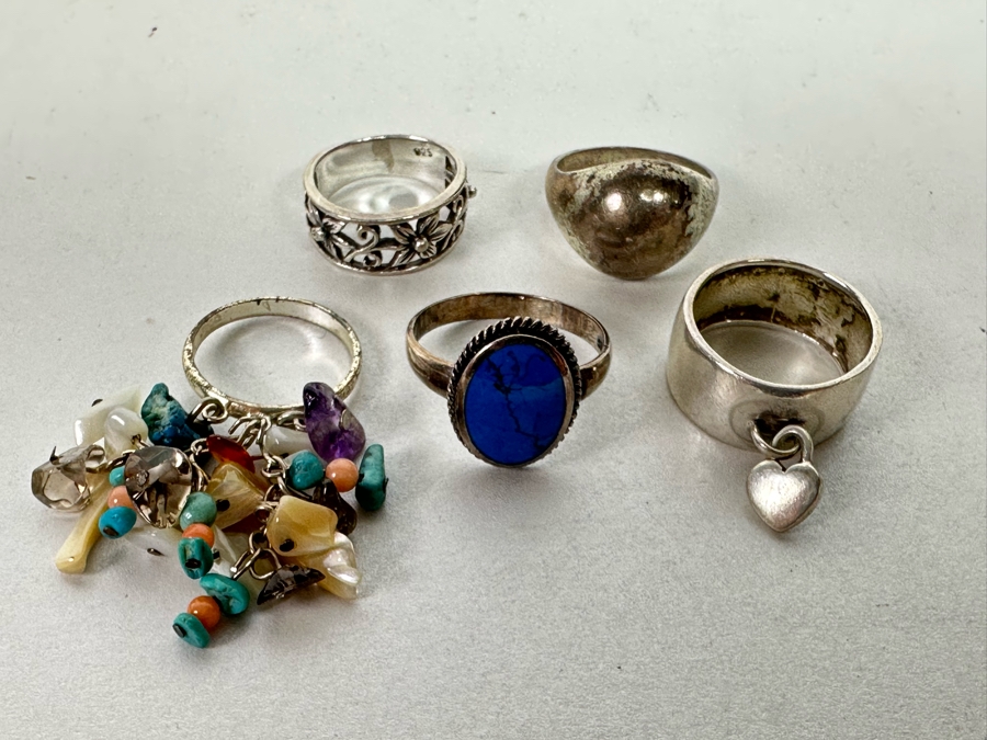 Sterling Silver Ring Lot Size 7 - 10.5 - See Photos 24.5g [Photo 4]