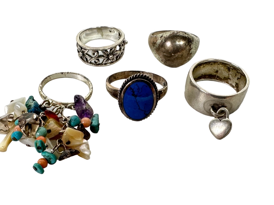 Sterling Silver Ring Lot Size 7 - 10.5 - See Photos 24.5g [Photo 1]
