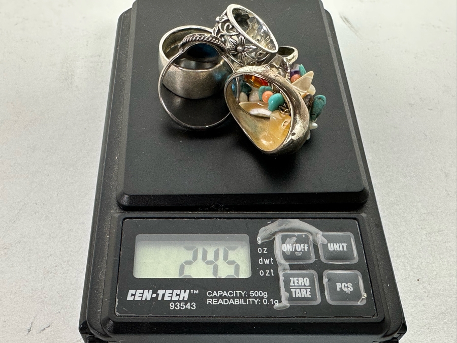 Sterling Silver Ring Lot Size 7 - 10.5 - See Photos 24.5g [Photo 14]