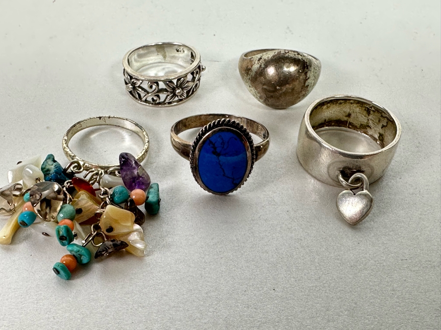 Sterling Silver Ring Lot Size 7 - 10.5 - See Photos 24.5g [Photo 2]