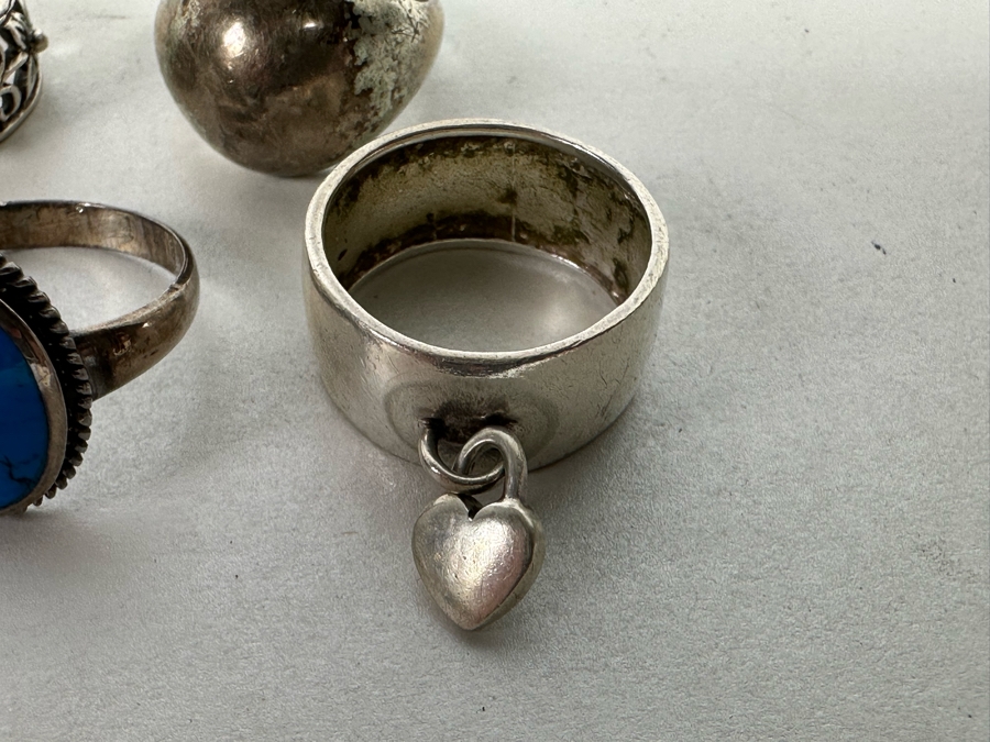 Sterling Silver Ring Lot Size 7 - 10.5 - See Photos 24.5g [Photo 7]