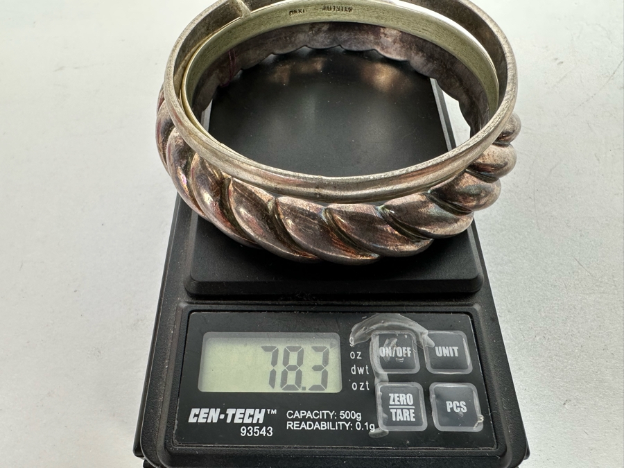 Three Sterling Silver Bracelets 78.3g [Photo 10]