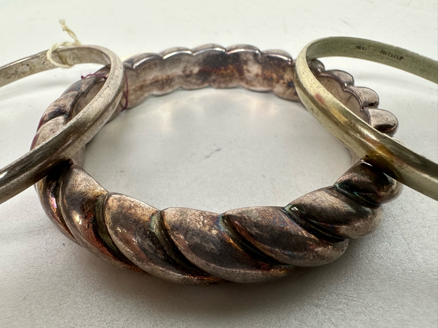 Three Sterling Silver Bracelets 78.3g [Photo 4]