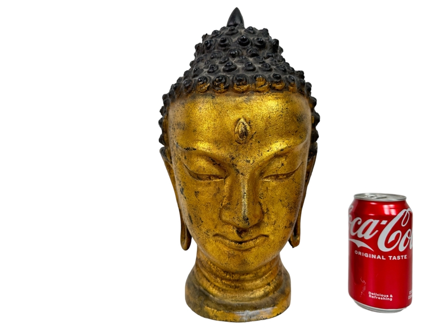 Vintage Gilt Iron Buddha Bust 7W X 14H [Photo 1]
