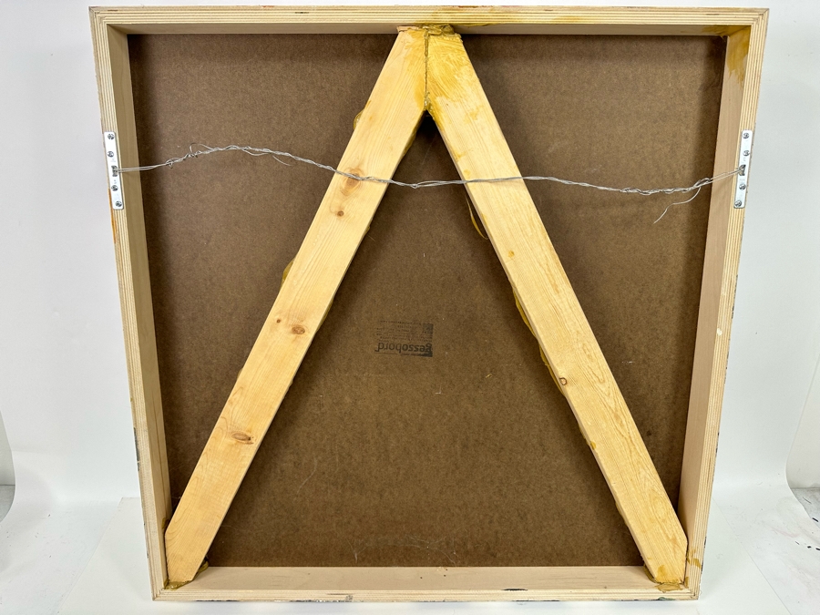 Bonnie Lee Roth (B. 1942, Southern California) Original Mixed-Media 3D Sculpture Mounted On Painted Board Cheerful Jewish Couple Dancing With Brilliant Colors 30W X 30H X 9D [Photo 24]