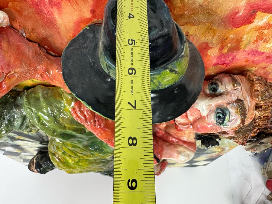 Bonnie Lee Roth (B. 1942, Southern California) Original Mixed-Media 3D Sculpture Mounted On Painted Board Cheerful Jewish Couple Dancing With Brilliant Colors 30W X 30H X 9D [Photo 23]