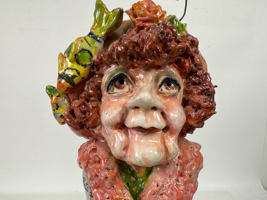 Bonnie Lee Roth (B. 1942, Southern California) Original Sculpture Of A Woman's Head On A Mini Dress Form 7W X 21H [Photo 6]