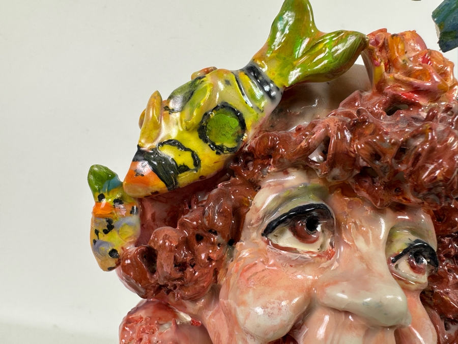 Bonnie Lee Roth (B. 1942, Southern California) Original Sculpture Of A Woman's Head On A Mini Dress Form 7W X 21H [Photo 8]