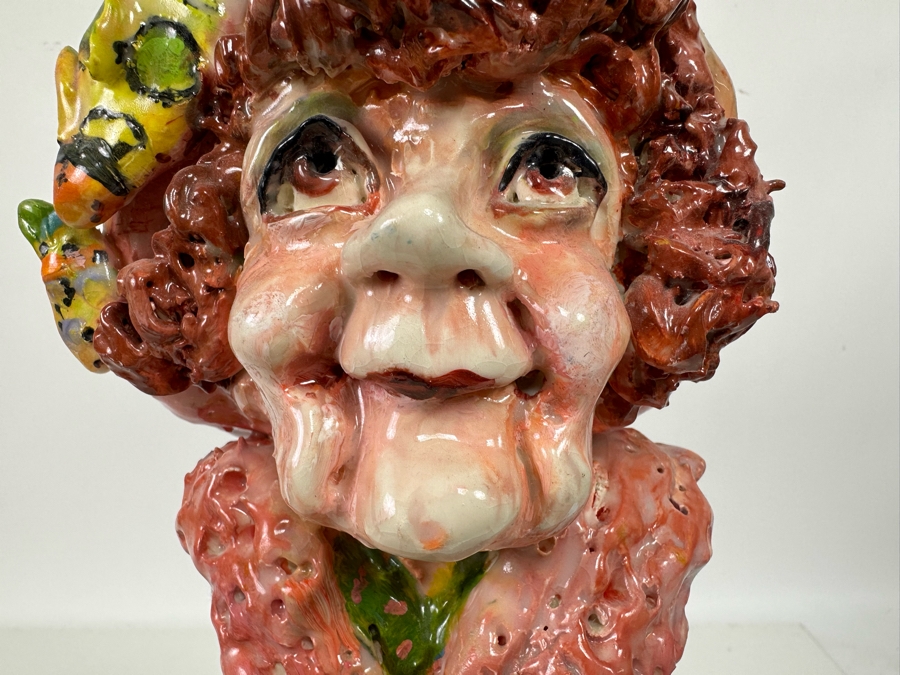 Bonnie Lee Roth (B. 1942, Southern California) Original Sculpture Of A Woman's Head On A Mini Dress Form 7W X 21H [Photo 7]