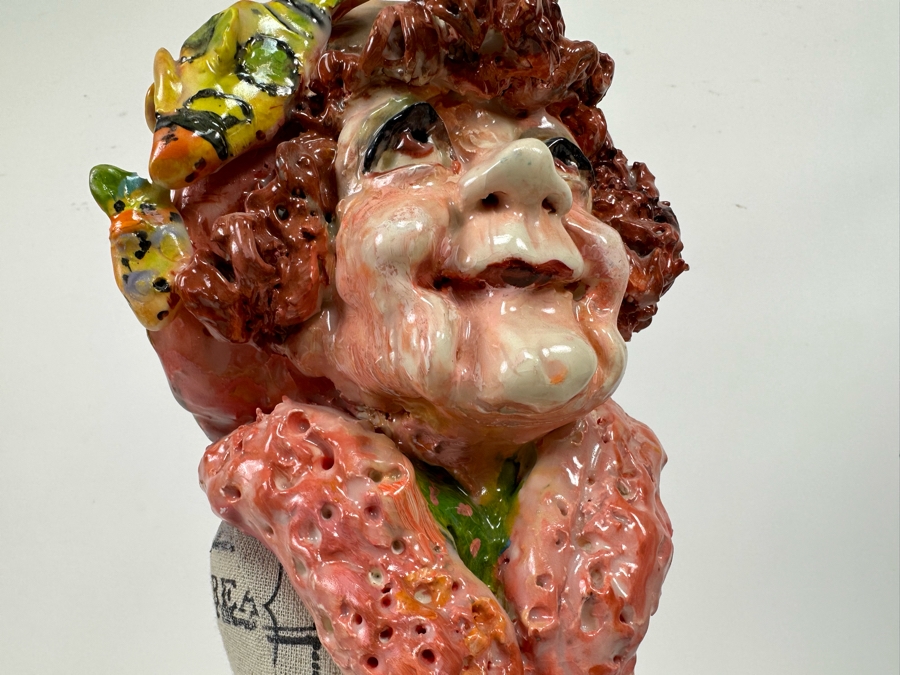 Bonnie Lee Roth (B. 1942, Southern California) Original Sculpture Of A Woman's Head On A Mini Dress Form 7W X 21H [Photo 21]