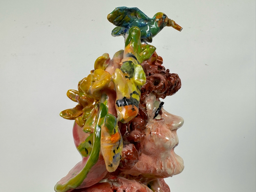 Bonnie Lee Roth (B. 1942, Southern California) Original Sculpture Of A Woman's Head On A Mini Dress Form 7W X 21H [Photo 17]