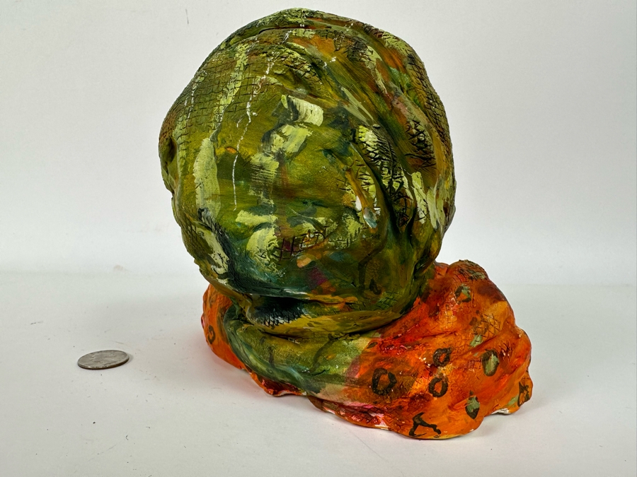 Bonnie Lee Roth (B. 1942, Southern California) Original Bust Sculpture Of An Elderly Woman Looking Towards Heaven 7W X 6D X 6H [Photo 13]